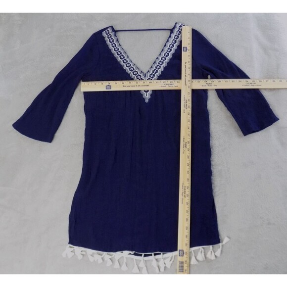 Kona Sol Swim Cover Medium Gauze Tassel Embroidery Coastal (BUNDLE PRICE $6) - Picture 4 of 6